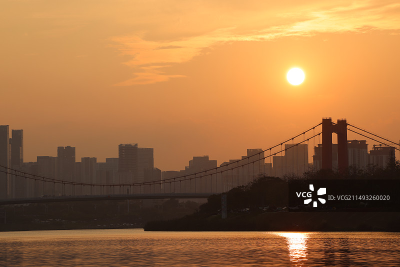 良庆大桥日落图片素材