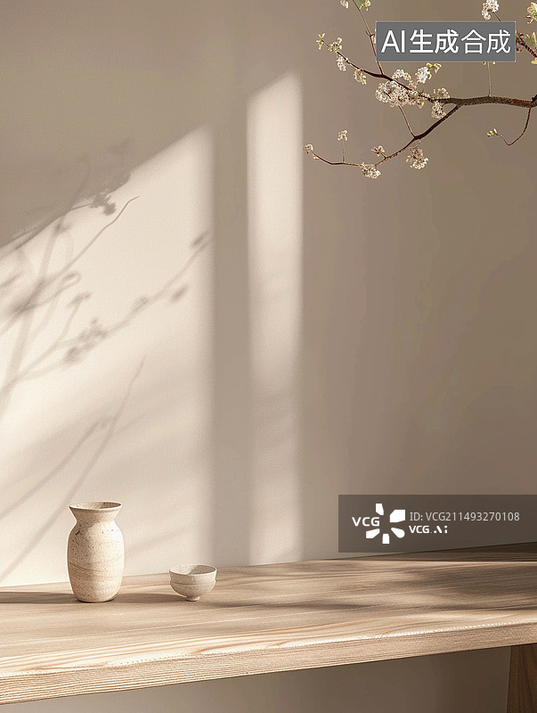 【AI数字艺术】国风产品展示背景——禅意家居图片素材