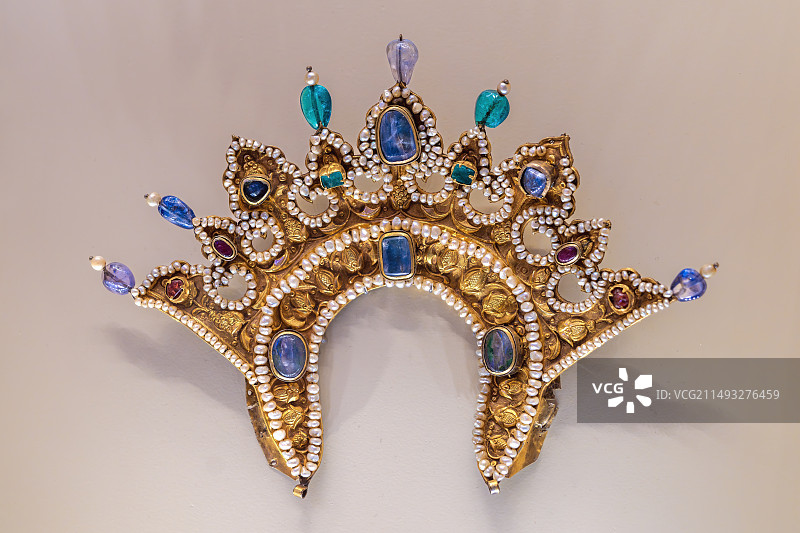 克里姆林宫宝藏与古物展览 17世纪 圣像“升天”皇冠图片素材