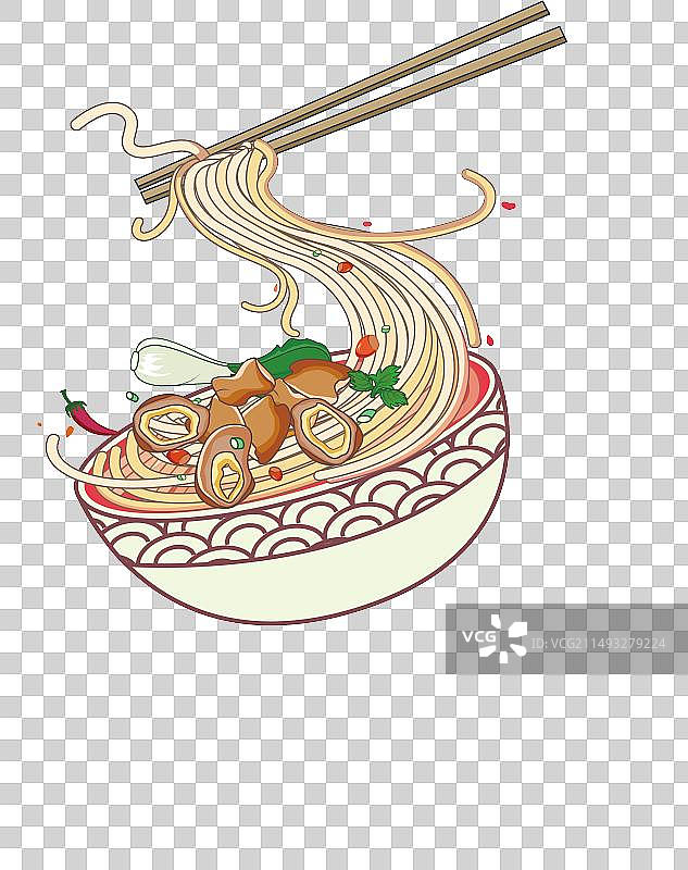 肥肠面是一种典型的四川食物-面条肥肠图片素材