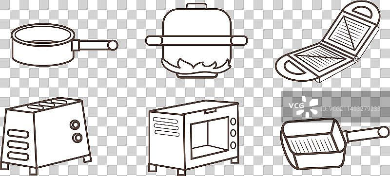 厨房厨具用品 矢量插画图片素材