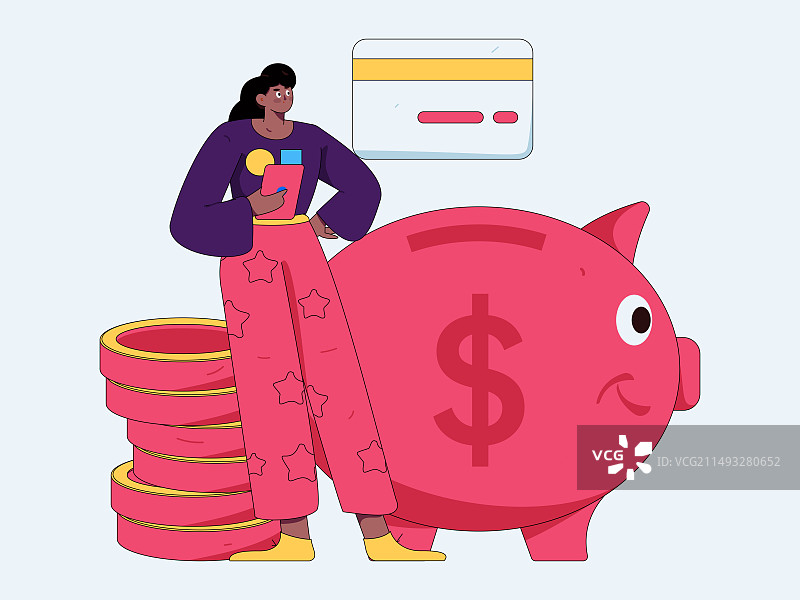 网购支付安全人物扁平矢量概念运营手绘插画图片素材