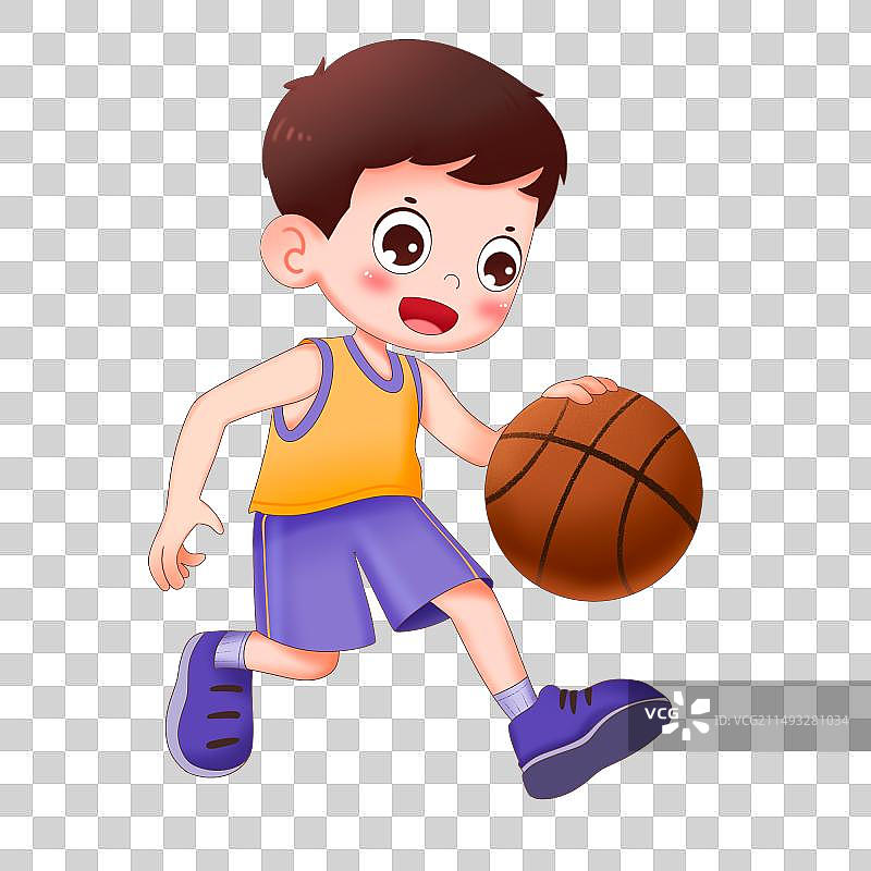 可爱小男孩打篮球图片素材