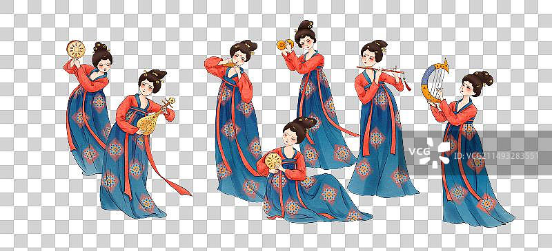 唐代歌舞仕女图图片素材