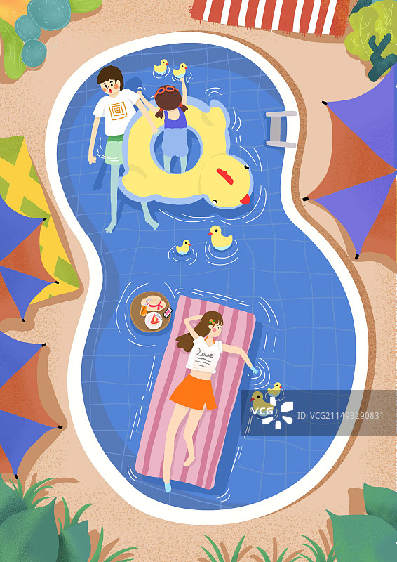 夏日泳池图片素材