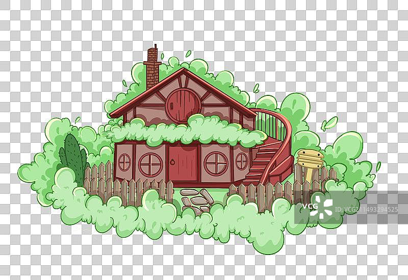 扁平风房屋栅栏图片素材