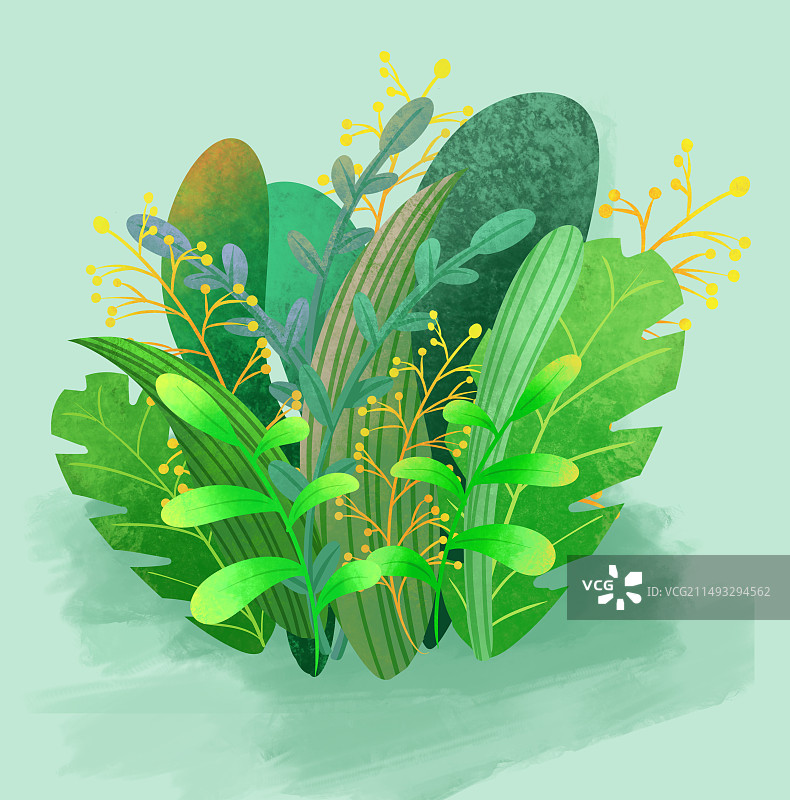 扁平风花草图片素材