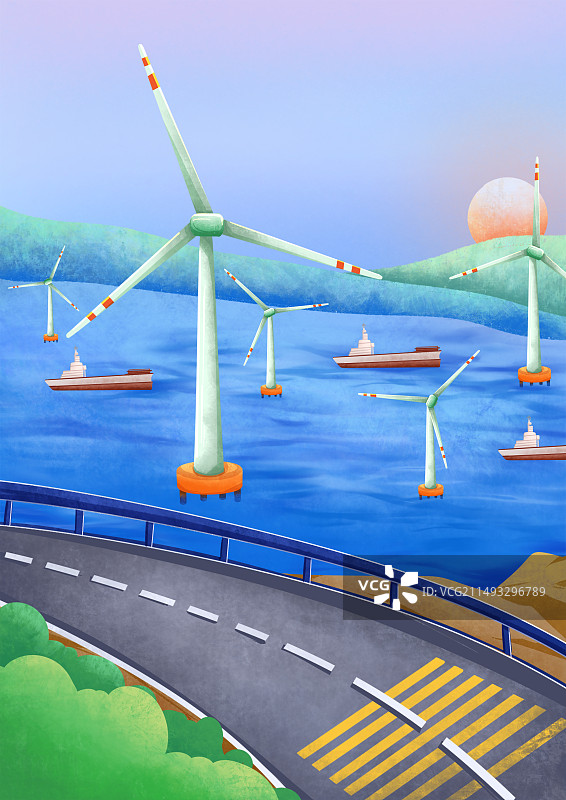 风力发电风车图片素材