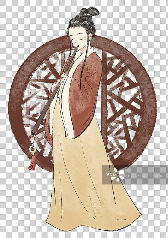 汉唐古典舞乐插画元素图片素材