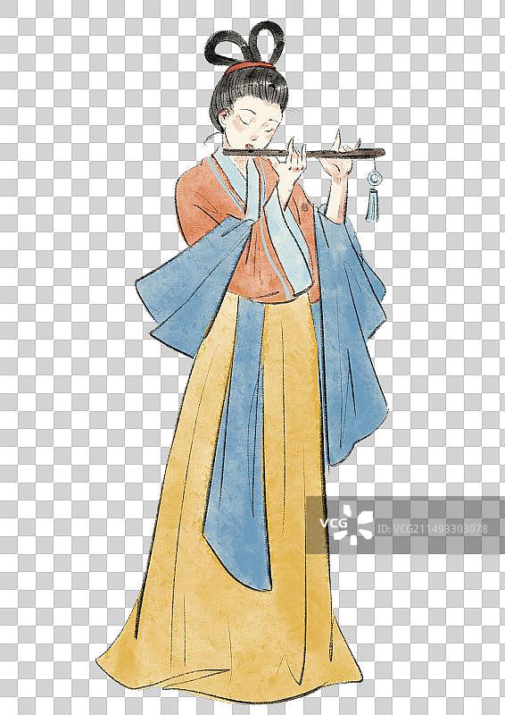 汉唐古典舞乐插画元素图片素材