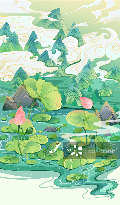 新中式国风插画图片素材