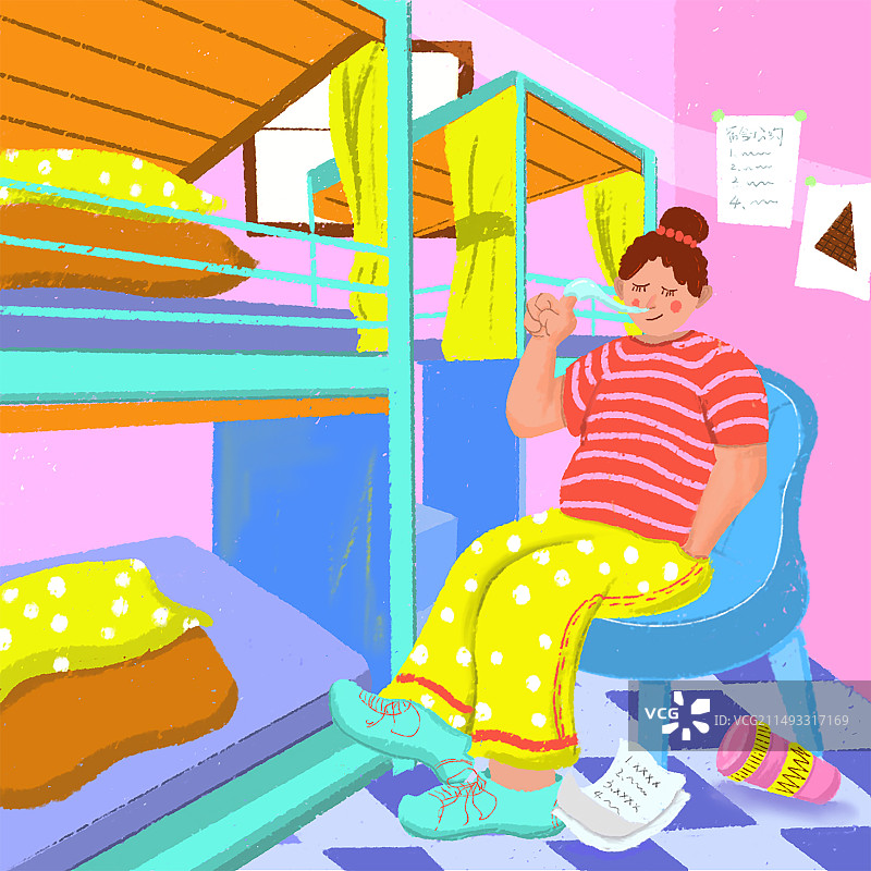 一个人的世界主题系列插画2图片素材