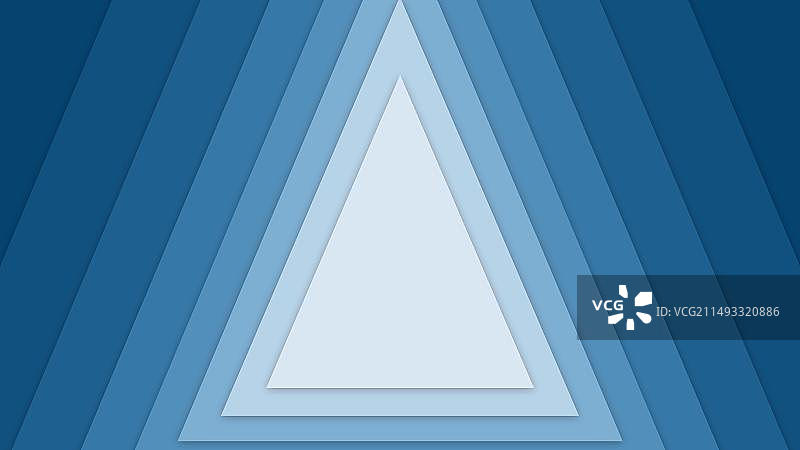 三角剪纸风格人物介绍背景模板——蓝色图片素材