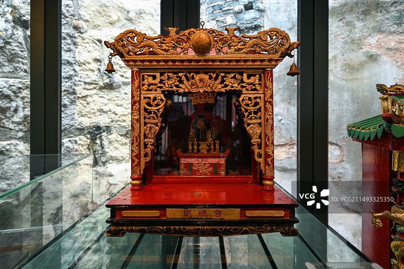 中国澳门哪吒庙展开的文物图片素材