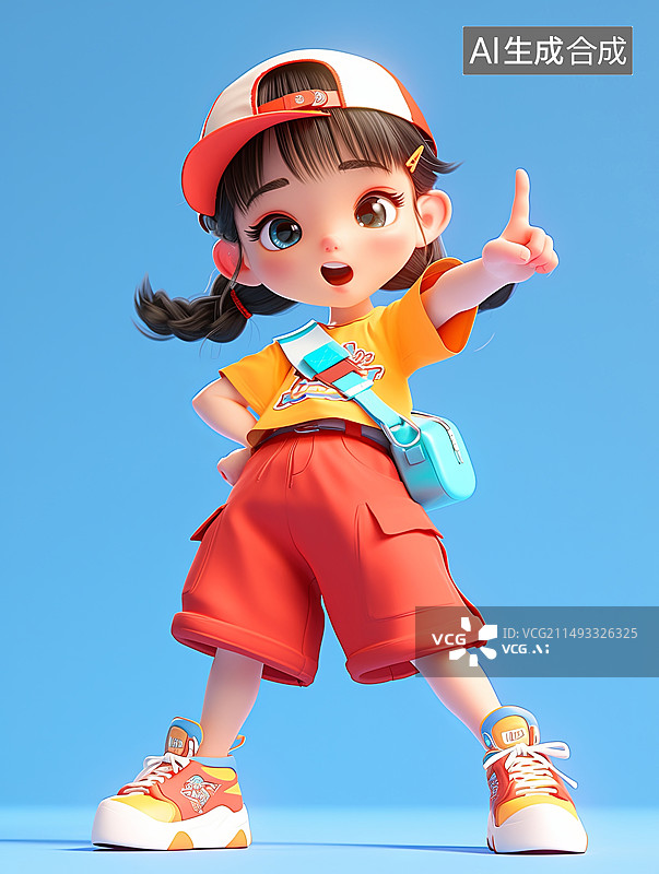 【AI数字艺术】嘻哈穿搭正在跳舞的3D卡通人物图片素材