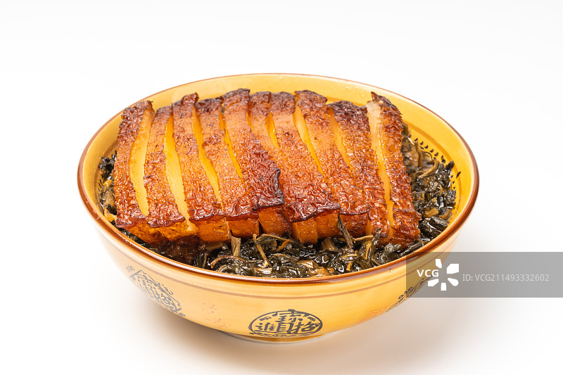 梅菜扣肉，中餐菜品蒸五花肉图片素材