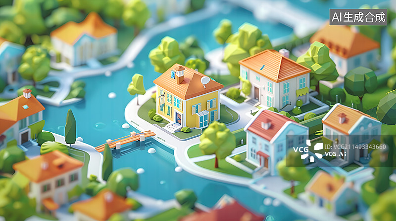 【AI数字艺术】夏天清爽的城市背景图片素材