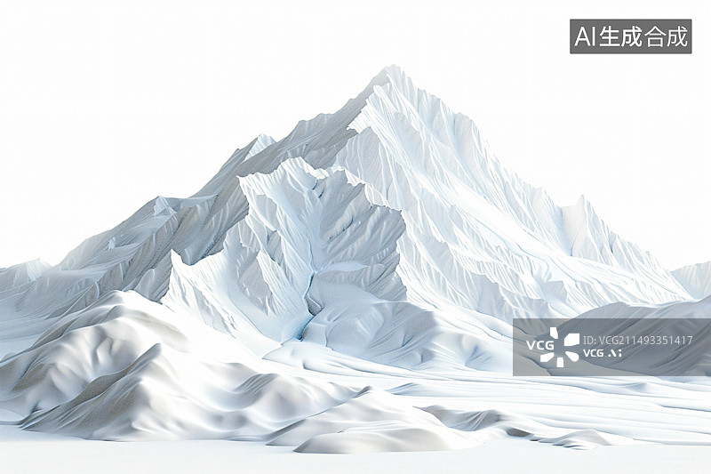 【AI数字艺术】3D雪山模型图片素材