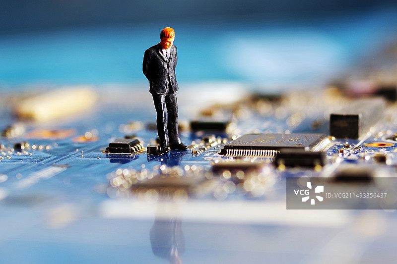 计算机芯片的高角度视图图片素材