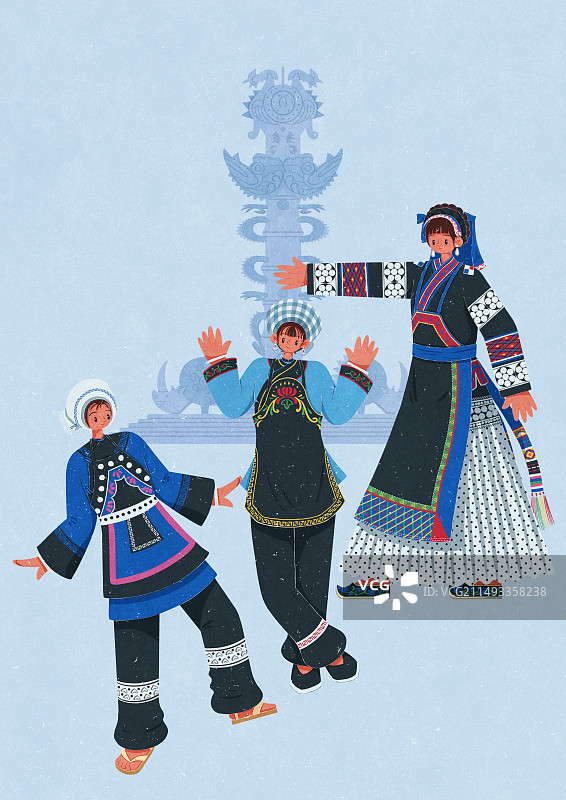 布依族不同地区服饰女子图片素材