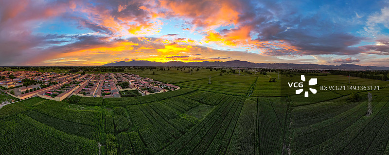 内蒙古呼和浩特土默特左旗乡村风光航拍图片素材