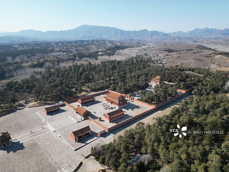 河北保定易县清西陵-泰陵航拍风光图片素材