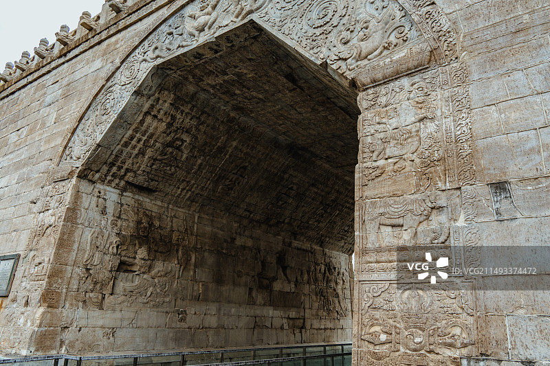 长城居庸关云台建筑与雕刻图片素材