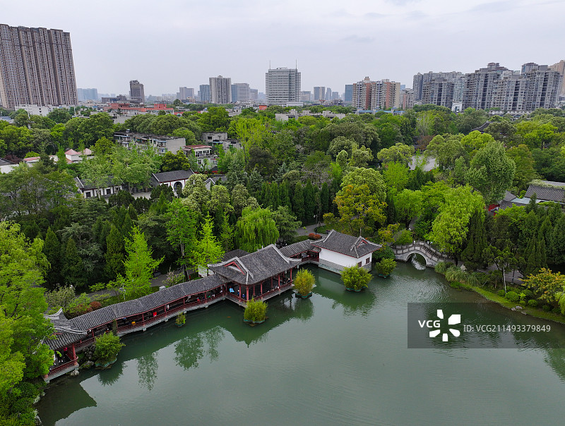 四川省成都市武侯区武侯祠博物馆刘湘墓锦里航拍图片素材
