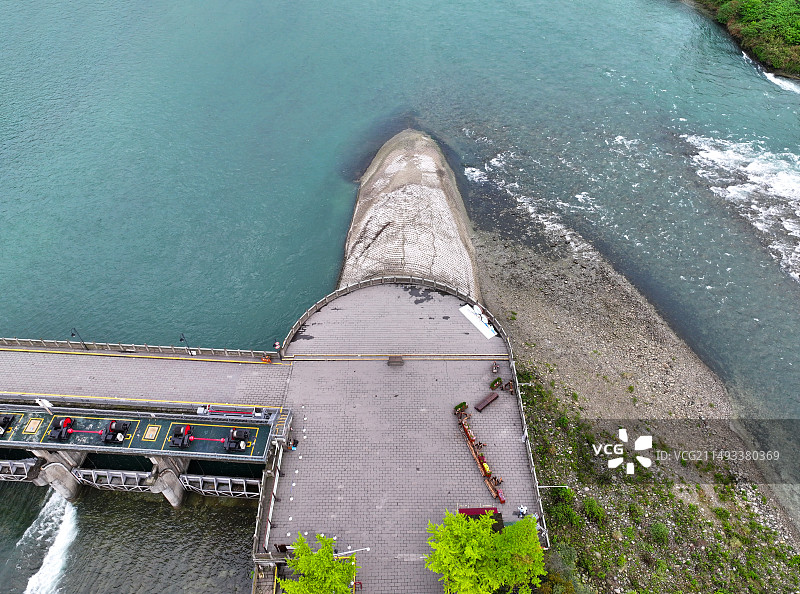 四川省成都市世界文化遗产都江堰航拍图片素材