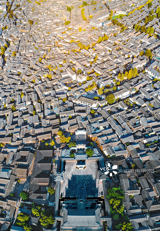 丽江古城航拍图片素材