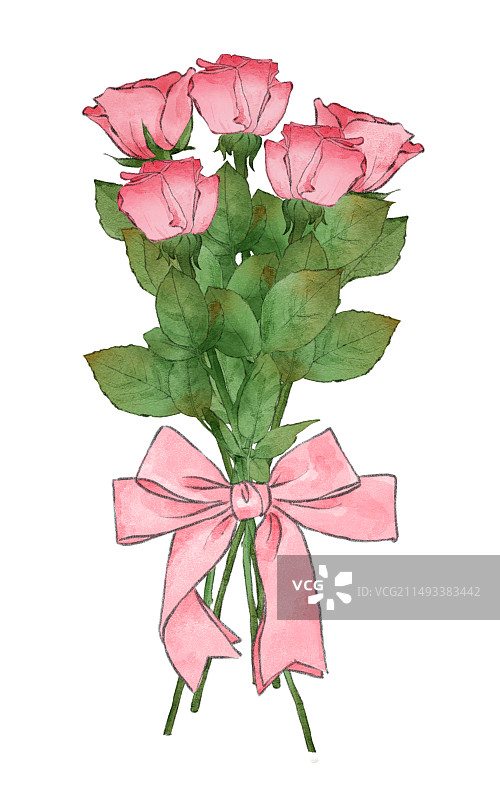 一束粉色玫瑰花图片素材