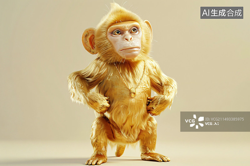 【AI数字艺术】3D金丝猴模型图片素材