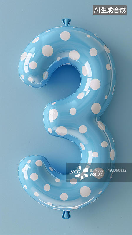 【AI数字艺术】蓝色的数字气球图片素材