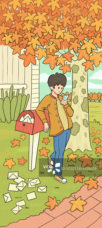 梧桐树下的人图片素材