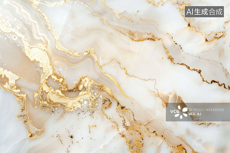 【AI数字艺术】浅金色和白色大理石背景图片素材