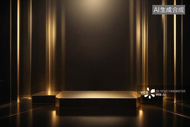 【AI数字艺术】奢华黑金海报模版图片素材