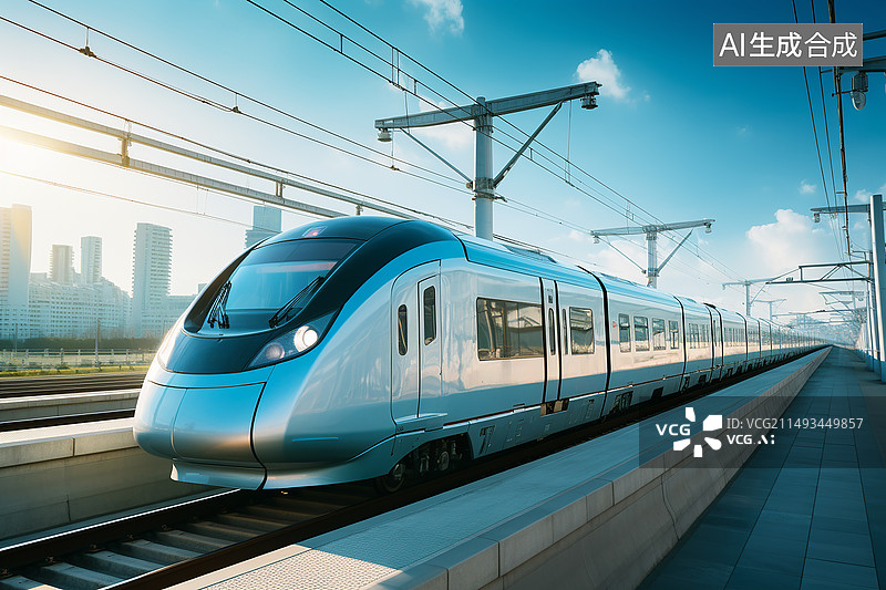 【AI数字艺术】即将进站的列车图片素材