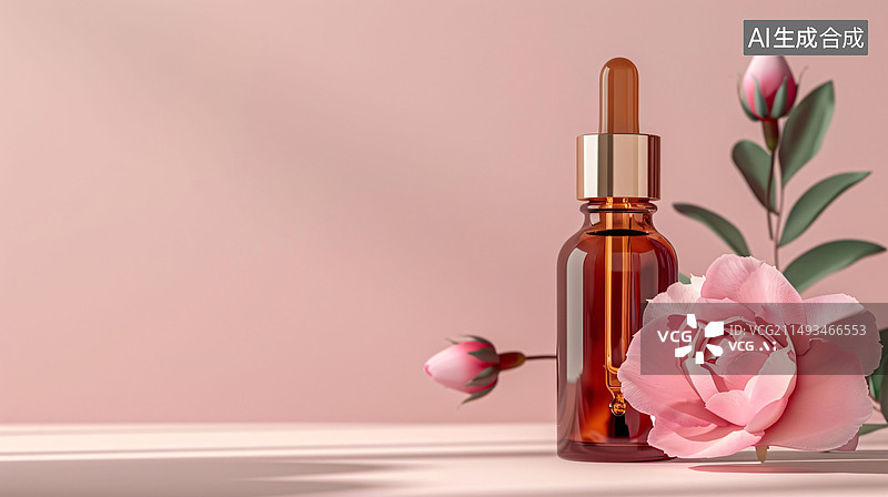 【AI数字艺术】美容和化妆品产品的抽象背景清新水珠背景图片素材