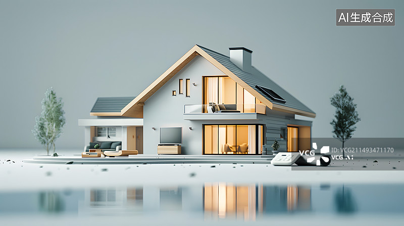 【AI数字艺术】楼市别墅商业背景图片素材