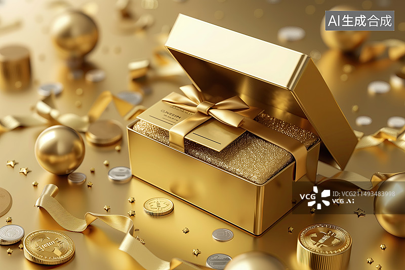 【AI数字艺术】金币银行卡金卡黄金创意图图片素材