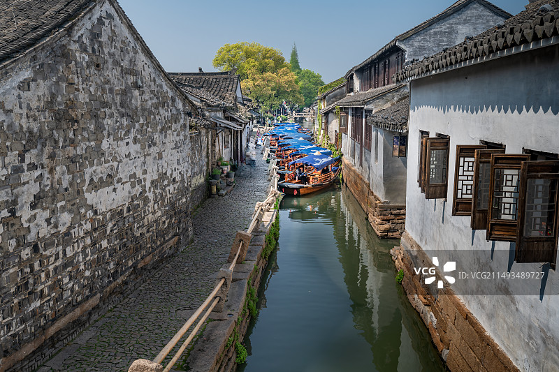 中国江苏昆山周庄古镇图片素材