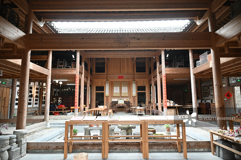 大圩古镇中的四合院图片素材