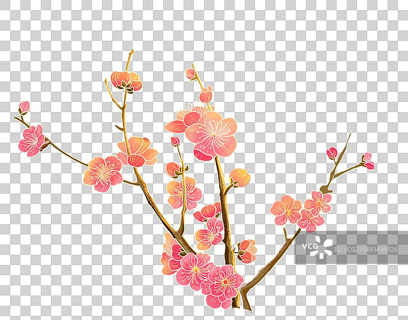 中国风国潮桃花元素图片素材