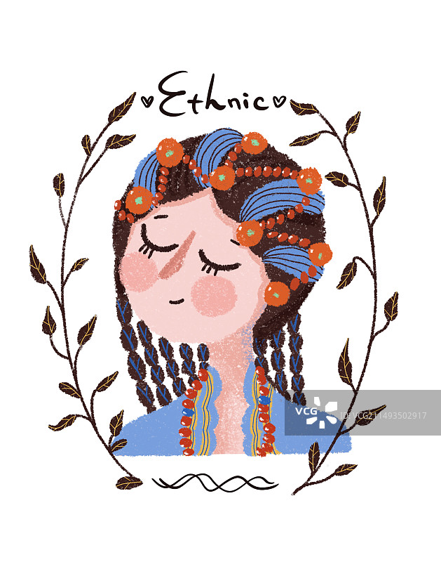 民族风女孩头像图片素材