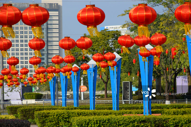 红灯笼春节氛围图片素材