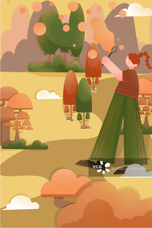 二十四节气秋分扁平风插画图片素材