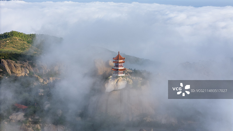 山东日照五莲九仙山云海奇观图片素材