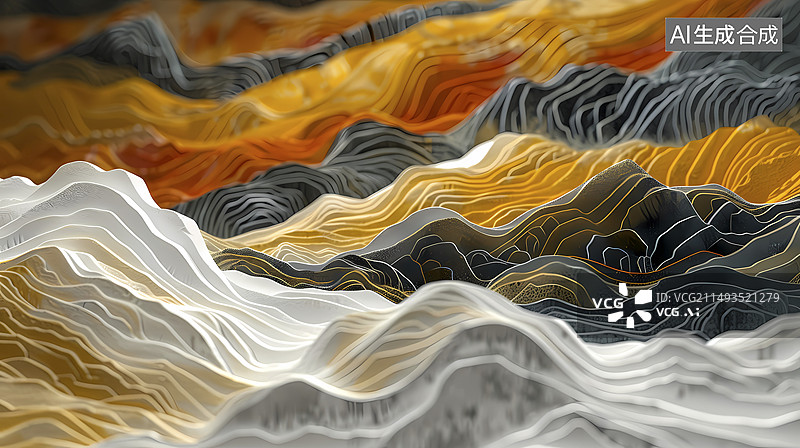 【AI数字艺术】金色的秋天插画背景海报背景图片素材