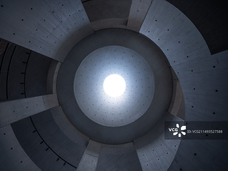 科幻的建筑中庭，时空隧道图片素材