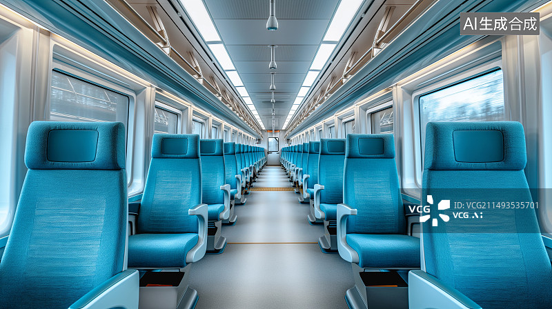 【AI数字艺术】干净整洁的公共交通座椅座位图片素材